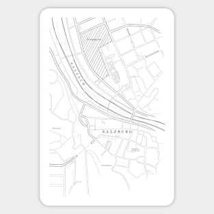 Salzburg, Austria, Map Illustration Sticker